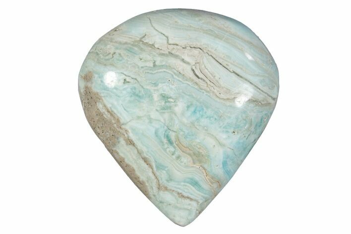 Polished Blue Caribbean Calcite Cabochon #275570